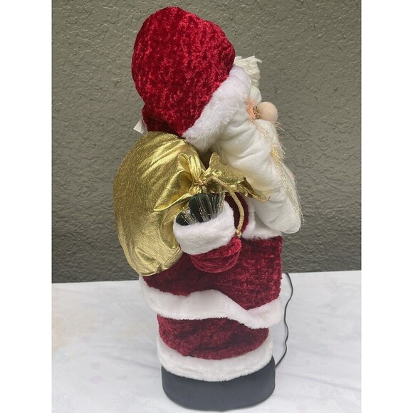 VTG Holiday Seasons Fiber Optic Santa 22” Toy Bag Lights Up Multi Color Tested - Picture 2 of 16